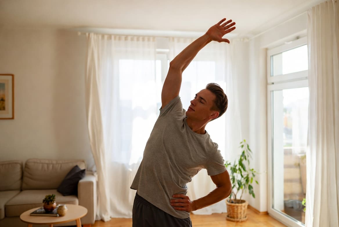 Person bei Dehnübungen